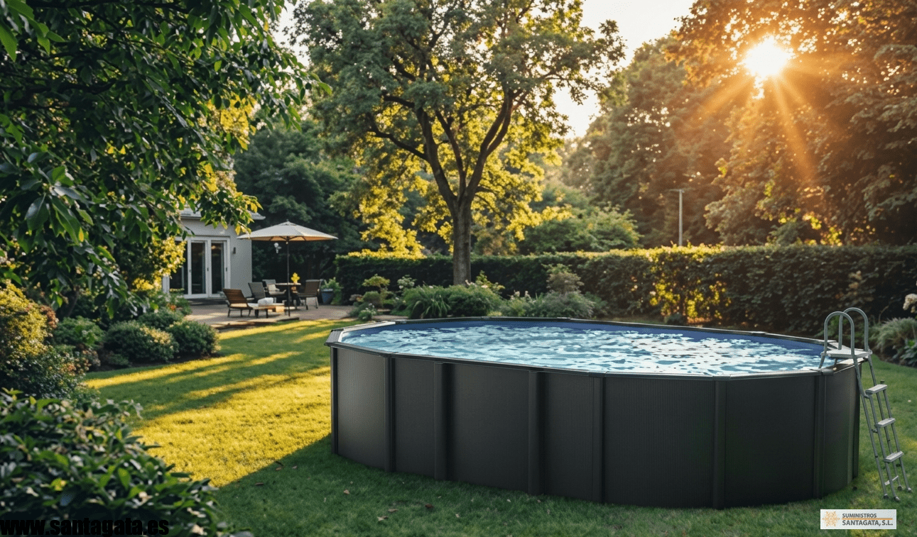 PISCINA ANTRACITA OVALADA